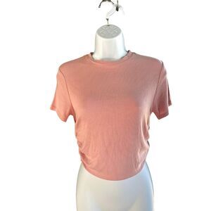Streetwear Society Pink Ribbed Crop Top, Size Medium